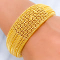 22k-gold-Tasteful Marquise Accented Bold Bangle