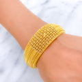 22k-gold-Tasteful Marquise Accented Bold Bangle