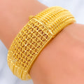 22k-gold-Tasteful Marquise Accented Bold Bangle