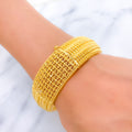 22k-gold-Tasteful Marquise Accented Bold Bangle