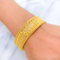 22k-gold-Bright Dual Finish Flower Bangle