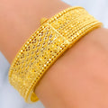 22k-gold-Bright Dual Finish Flower Bangle