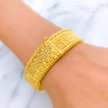 22k-gold-Bright Dual Finish Flower Bangle