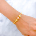 22k-gold-Delightful Multi-Tone Bangle Bracelet