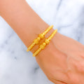 Glistening Fine Bead Pipe Bangles