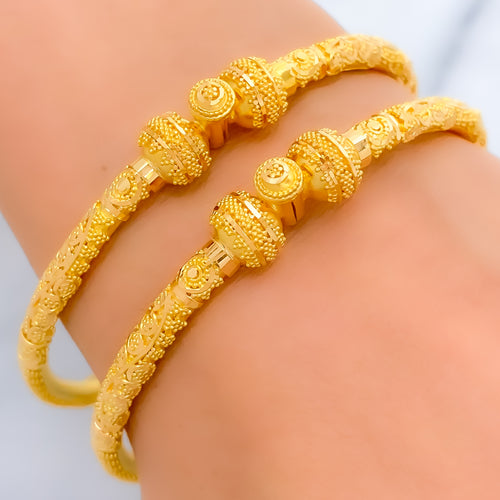 Glistening Fine Bead Pipe Bangles