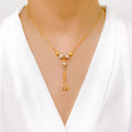Gracefully Lined Three-Tone Necklace