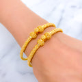 Glistening Fine Bead Pipe Bangles