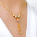Gracefully Lined Three-Tone Necklace