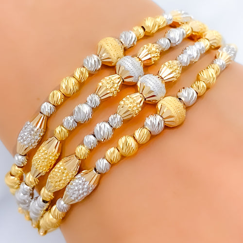 Fancy Statement Two-Tone Bangle Bracelet