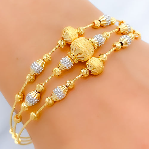 22k-gold-Layered Alternating Wire Bangle Bracelet