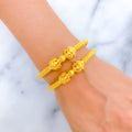 Decorative Flower Accented Pipe Bangles