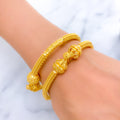 Decorative Flower Accented Pipe Bangles