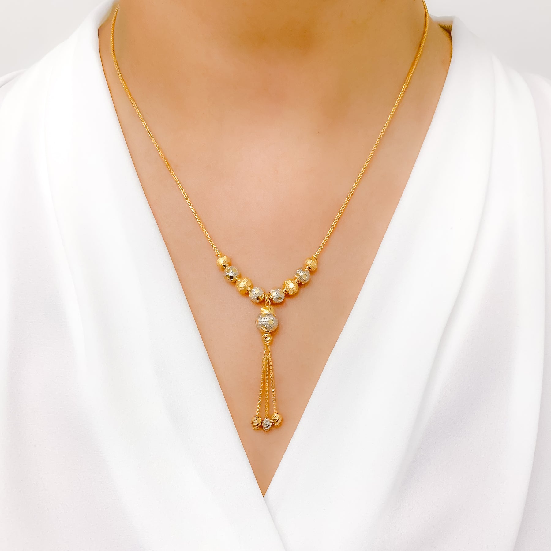 2mm Two-Tone Gold & Silver Rope Chain Necklace | Classy Women Collection