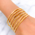 22k-gold-Trendy Sparkling Cutwork Bangles