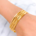 22k-gold-Trendy Sparkling Cutwork Bangles