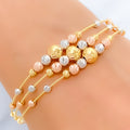 22k-gold-Sophisticated Sparkling Tapering Bangle Bracelet