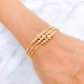 22k-gold-Sophisticated Sparkling Tapering Bangle Bracelet