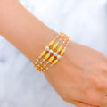 22k-gold-Dazzling Symmetrical Bangle Bracelet