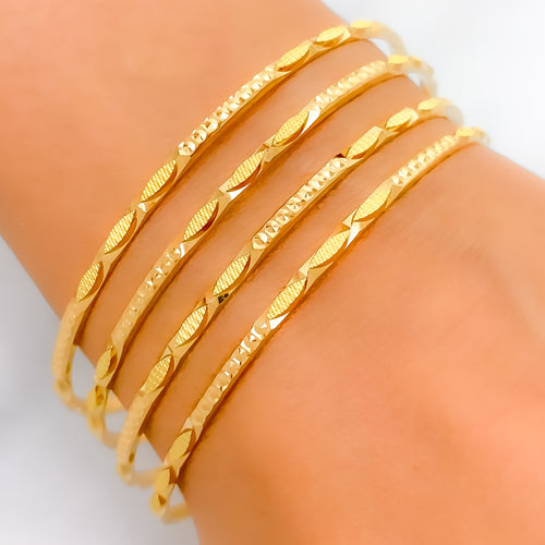 22k-gold-Radiant Stylish Marquise Bangles