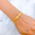 22k-gold-Refined Posh Two-Tone Bangle Bracelet