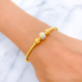 22k-gold-Refined Posh Two-Tone Bangle Bracelet