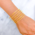 22k-gold-Smooth Textured Dotted Bangles