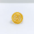 Ornate Reflective Bead 22k Gold Ring