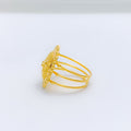 Ornate Reflective Bead 22k Gold Ring