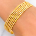 22k-gold-Smooth Textured Dotted Bangles