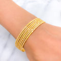 22k-gold-Smooth Textured Dotted Bangles