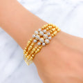 22k-gold-Distinct Extravagant Multi Bead Bangle Bracelet