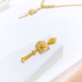 Graceful Geometric 22k Gold Necklace Set