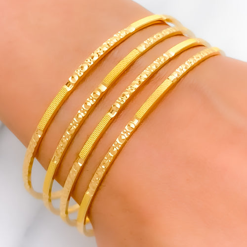 22k-gold-Dual Finish Dotted Bangles