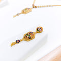 Radiant Meenakari Peacock 22k Gold Necklace Set