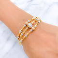22k-gold-Opulent Multi-Orb Bangle Bracelet