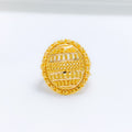 Decorative Glossy Oval Dome 22k Gold Ring