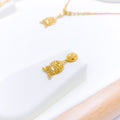 Trendy Half Dome 22k Gold Necklace Set