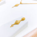 Fancy Diamond Shape 22k Gold Necklace Set