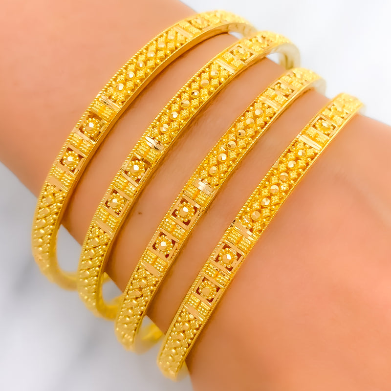 Delightful Beaded Set of 4 Bangles