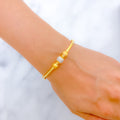22k-gold-Modest Textured Orb Bangle Bracelet