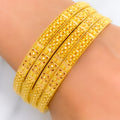 Delightful Beaded Set of 4 Bangles