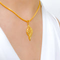 Two Leaves Gold Pendant Set