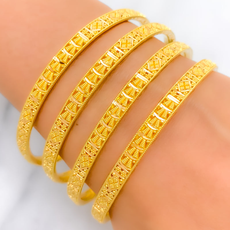 22k-gold-Sophisticated Radiant Gold Bangles