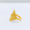 Graceful Beaded Flower 22k Gold Ring