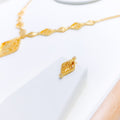 Elegant CZ Adorned 22k Gold Necklace Set