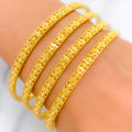 22k-gold-Dressy Evergreen Floral Bangles