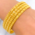 22k-gold-Dressy Evergreen Floral Bangles