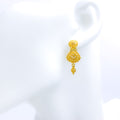 Lightweight Ornate 22k Gold Hanging Earrings