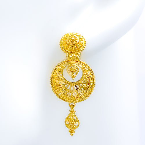 Elegant Chand Hanging 22k Gold Earrings